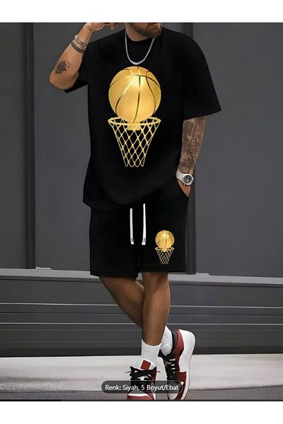 Derays Gold Basketball Hoop Summer Crew Neck Men's T-Shirt