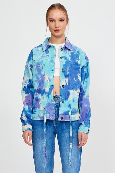 ALEXANDERGARDI COLECȚIE SPECIALĂ JACHĂ DE DENIM CU DETALIU CRAVATĂ (AG-3006)