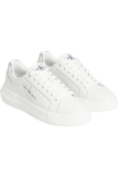 Calvin Klein Calvin Klein Women White & Silver Chunky Cupsole Mono Sneakers