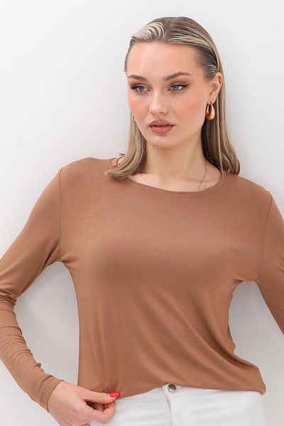 penyebizden Tricou elegant din viscoză pentru femei - arată subțire, nurcă închisă