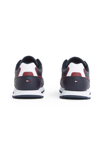 Tommy Hilfiger Erkek Rahat Kaydırmaz Taban Nefes Alabilir Üst Yüzey Deri Mavi Sneaker FM0FM05453-DW5