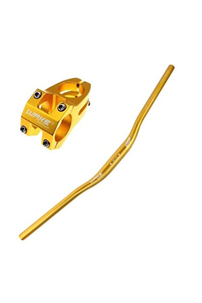 Streak Bisiklet Alüminyum Direksiyon Wake Kısa 40mm Gidon Boğaz Set 78 cm Yedek Parçası Sarı Renk