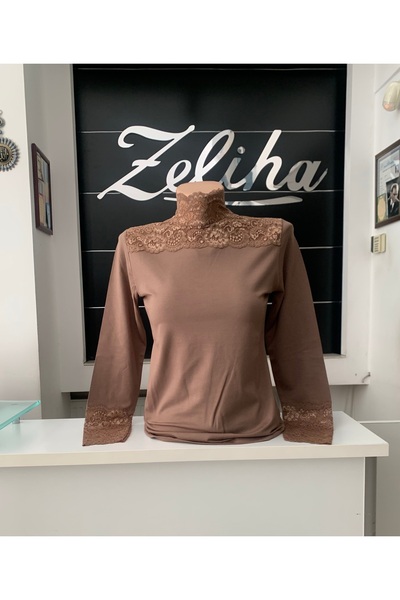 Defrina dantel detaylı penye bluz