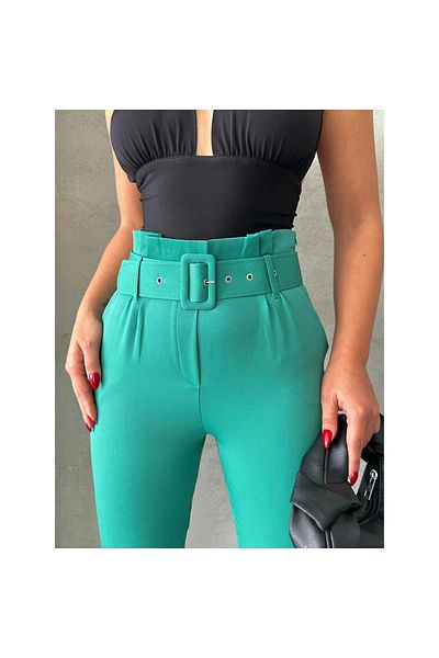 KAZAX Belted Carrot Trousers