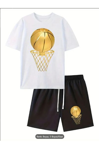 Derays Gold Basketball Hoop Summer Crew Neck Men's T-Shirt