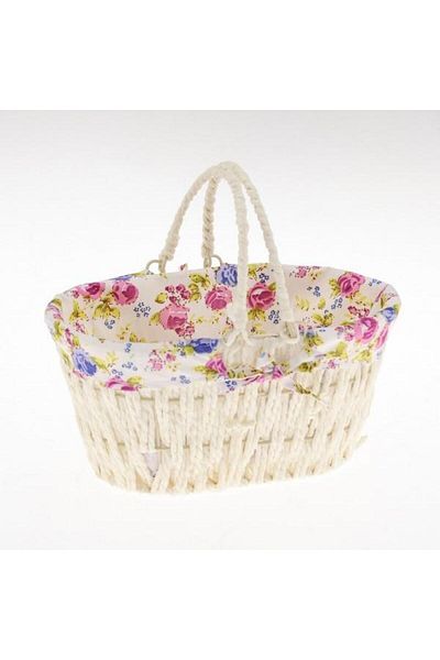 Ün-Ev 7025 Oval Cream Bread Basket with Handles