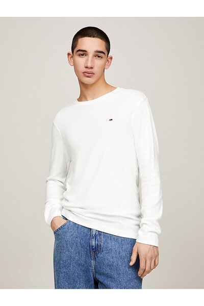 Tommy Hilfiger Erkek Beyaz Uzun Kollu Tshirt