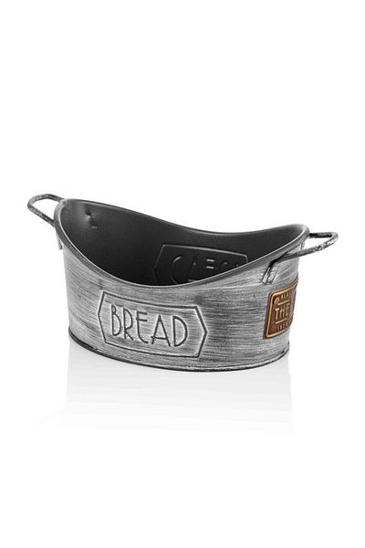 The Mia 28x17 Cm Galvanized Bread Serving - Stone