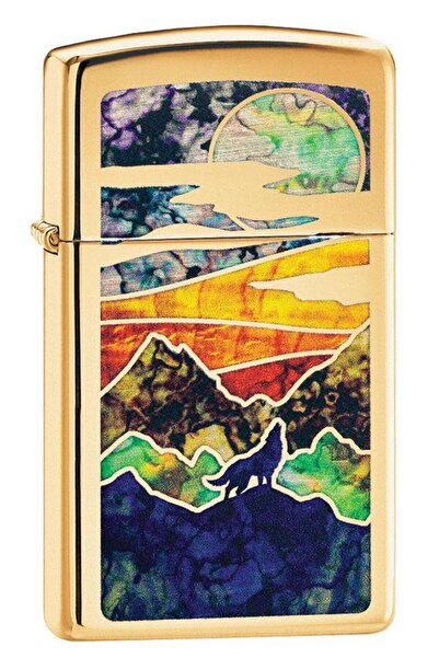 Zippo Rüzgar Geçirmez Desenli Slim Pirinç Çakmak