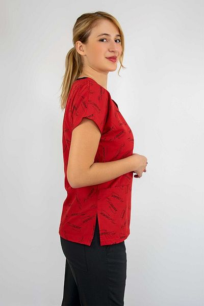 Nur Medikal Giyim Unisex Red Ataturk Signed Surgical Nurse Doctor Hospital Cook Jersey Top