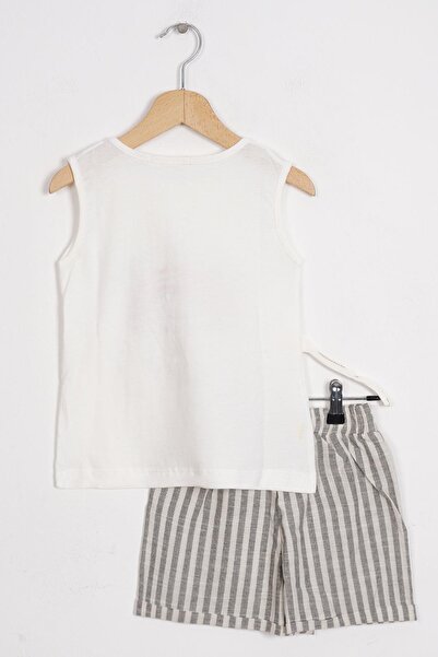 zepkids Шорти з принтом веселки, смугасті, кольору екрю-хакі, для дівчаток