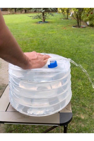 CAMPOUT Katlanır su bidonu kamp piknik araç yer kaplamaz musluklu 15lt katlanır su bidon