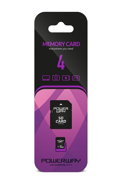 POWERWAY يتضمن محول بطاقة ذاكرة سعة 4 جيجابايت
