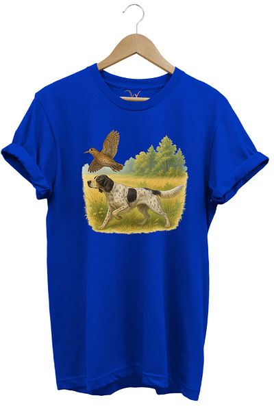 WİDİ Hunting Hunting Wilderness Hunter Dog And Cuckoo Bird Printed 100% βαμβακερό μπλουζάκι με κανονική εφαρμογή