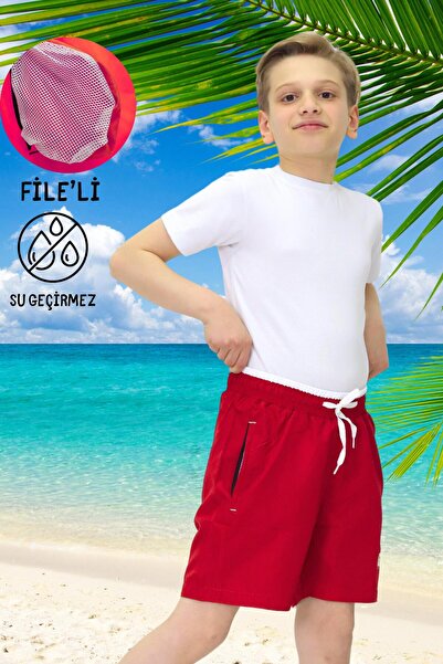 mini kanka Boy's Neon Color Mesh Waterproof Swim Shorts - Summer Swimwear Sho...