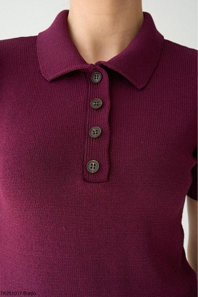 Litesa Women's Polo Neck Buttoned Soft Textured Viscose Sweater
