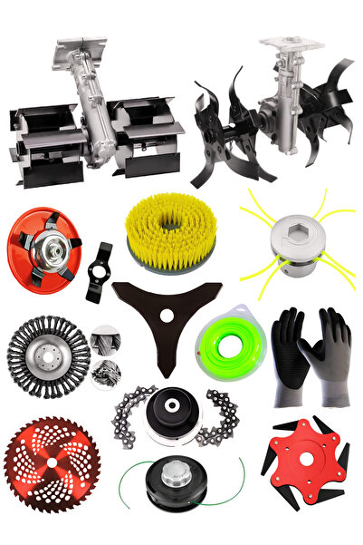 ABLACKS Benzinli Tırpan Akrep Çapalama Aparatı 26 MM 9 Diş + 11 Li Lüks Bahçi...