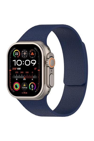 AktarMobile Apple Watch Ultra / Ultra 2 49 mm Uyumlu Magnetik Silikon Kordon ...