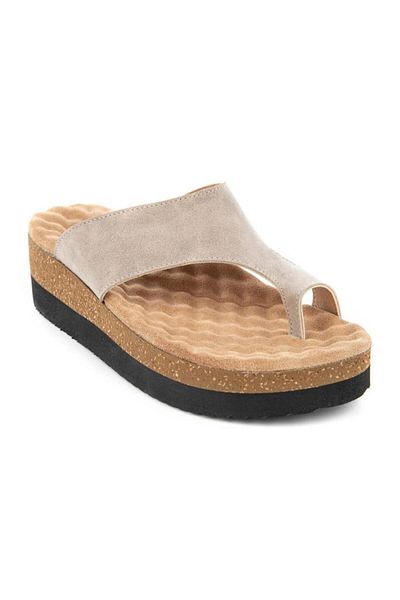 Muya Hora 34226-045 Anatomical Sole Flip Flops Women's Slippers Cream 36-40
