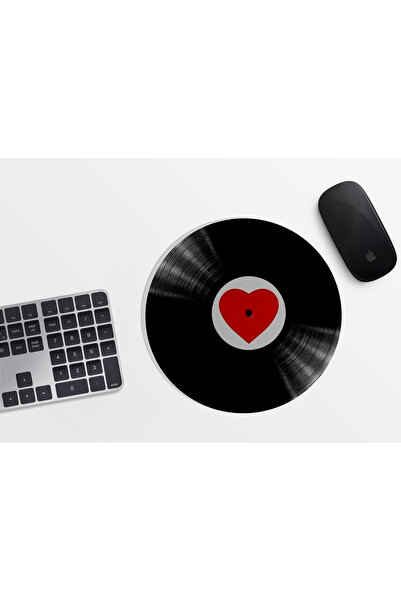 Akumastik Στρογγυλό Mousepad με μοτίβο καρδιάς - 20cm - Y2k - Nostalgic