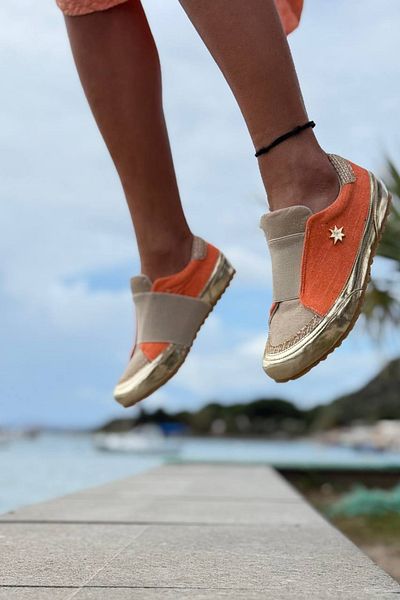 Güneşkızı Guki35 Women's Orange Daily Comfortable Vegan Pranha Sneaker
