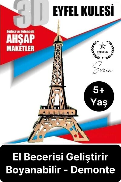 Svein Özel Üretim 3 Boyutlu Minyatür Ham Ahşap Maket Boyanabilir Eğitici Öğre...