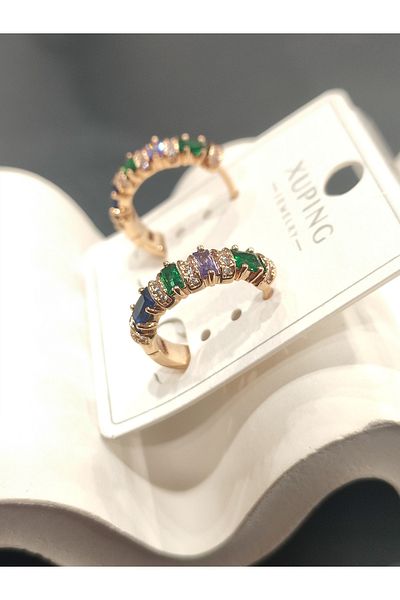 Bijutek Xuping Rose Gold Zircon Stone Vip Series Steel Earrings for Women