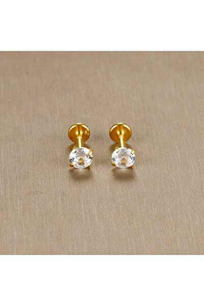 Choice3 E1348-Gold-4mm 2PC Labret Tragus Stud Earrings 16G Surgical Stainless...