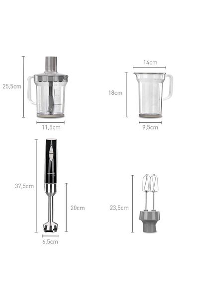 KORKMAZ Vertex Mega Black Blender Set - Inox A445