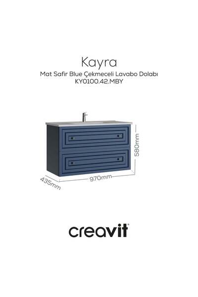 Creavit Kayra Lavabo Dolabı Çekmeceli 100cm MatSafireBlue