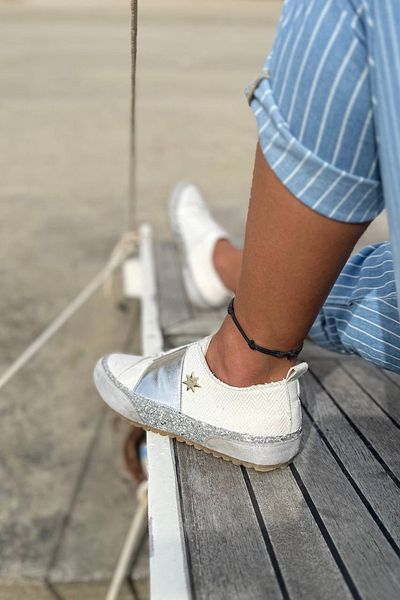 Güneşkızı Guki35 Pantofi de damă, alb, zilnic, confortabil, vegan, pur