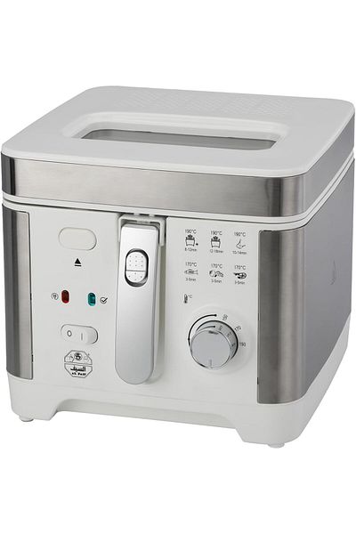 ALSAIF 3liter 1500w Electric Deep Fryer Non-stick, White E04204 2 Years Warranty