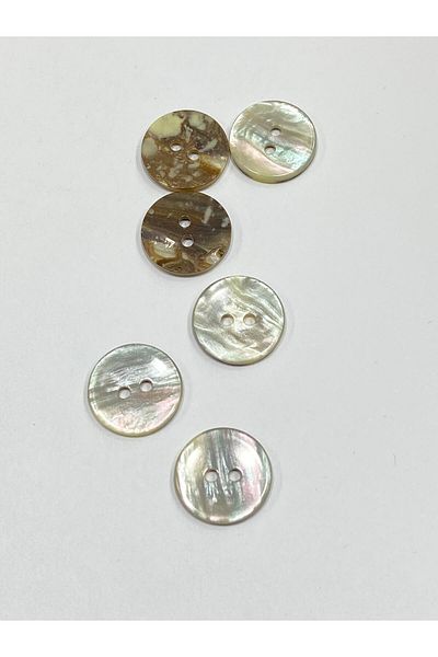 karantuhafiye Mother of Pearl Look Plastic Button/ Set of 6 Cream/02736 / 1.5 cm