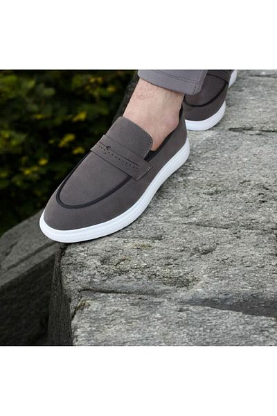 Roadbox Ronx Silver Suede Gree Men's Shoes - Classic, Stylish and Comfortable for Daily Use