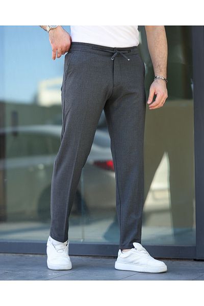 BASEL.CO Comfortable Stylish Easy-Iron Slim Fit Fabric Jogger Pants