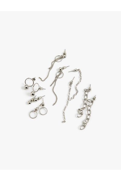 Koton Chain Earrings Set Steel 6 Pieces