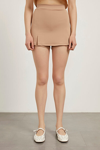 Arma Life Kadın Yırtmaçlı Kısa Yazlık Taş Mini Şort Etek