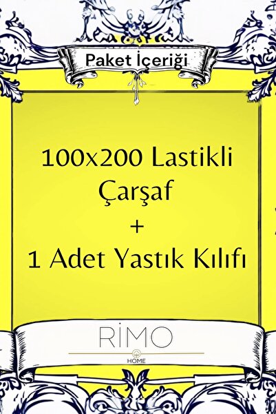 Rimo Home 100 x 200 LASTİKLİ ÇARŞAF SETİ TEK KİŞİLİK + 1 ADET YASTIK KILIFI