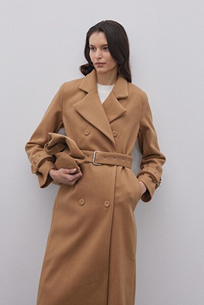 Fahhar Stamped Women's Coat - Camel Hair, Camel Color