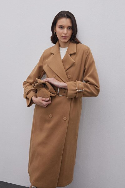 Fahhar Stamped Women's Coat - Camel Hair, Camel Color