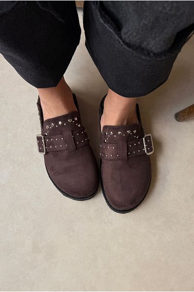 Mupa Shoes Γυναικείες παντόφλες Bitter Brown Suede Model Gx9688 Streetball