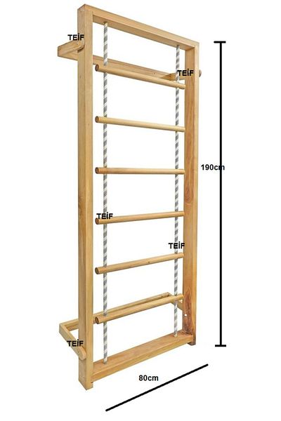 Edutoys Swedish Climbing Ladder Stringed Wooden Exercise Ladder - 80cmx190cm