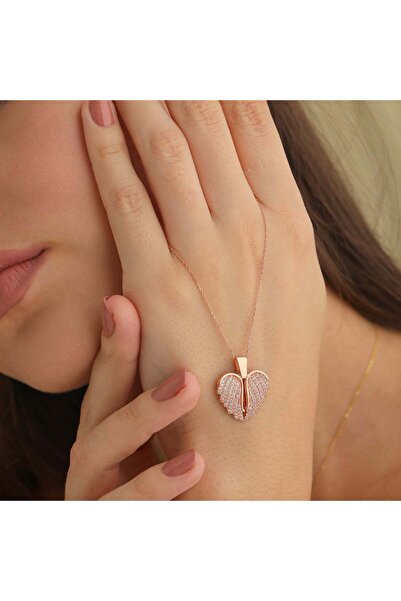 ÖzelSen Accessories Melek Kanatlı Kalpli 925 Ayar Gümüş İsimli Kolye