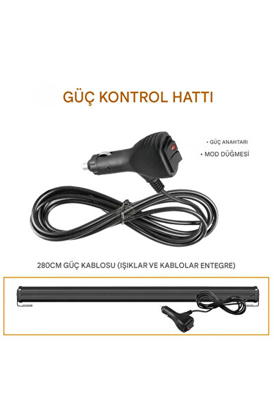 BARCAR Turuncu Tepe Çakar Bar Led 90cm 12-24v Off Road Çekici Traktör İkaz Lambası Çakar 15 Modlu