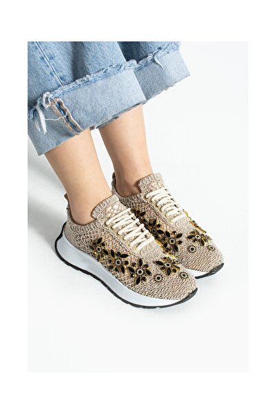 ALEMDAR AYAKKABI CHERY Mink Special Stone Design Ženske Patike s