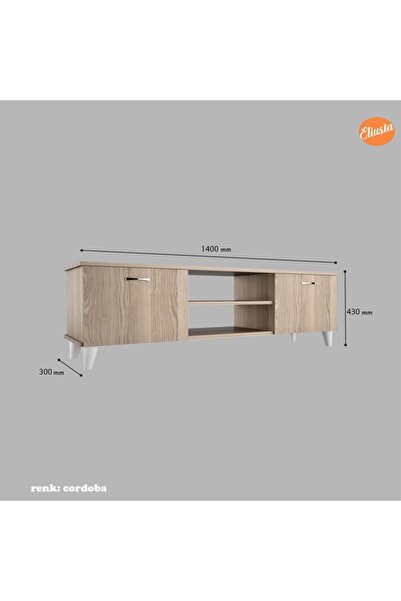 Modilayn Ofis Sehpası Tv Ünitesi Raflı Lcd Sehpası Televizyon Tv Sehpası