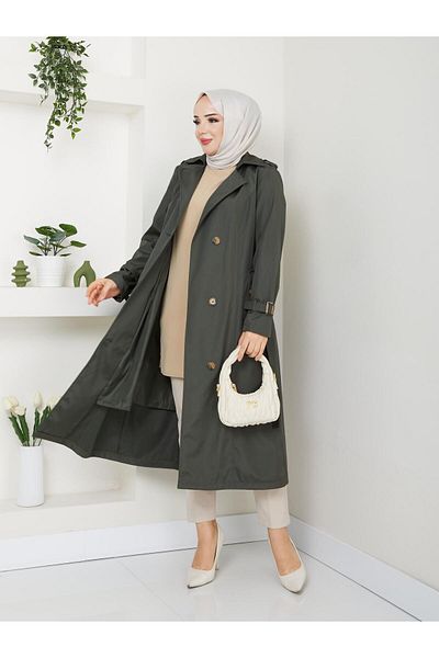 Dabenti women style Γυναικεία ζωσμένη καμπαρντίνα μεγάλου μεγέθους