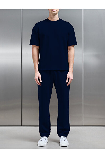 YAKAMEL Men's Crew Neck Combed Cotton Tracksuit Set