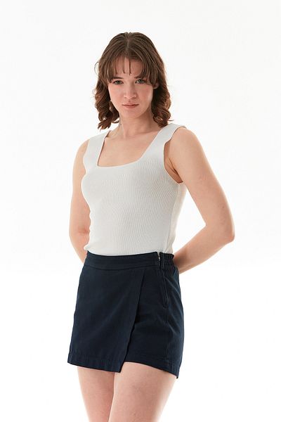 Fulla Moda Βασική μπλούζα πλεκτή με τετράγωνο γιακά