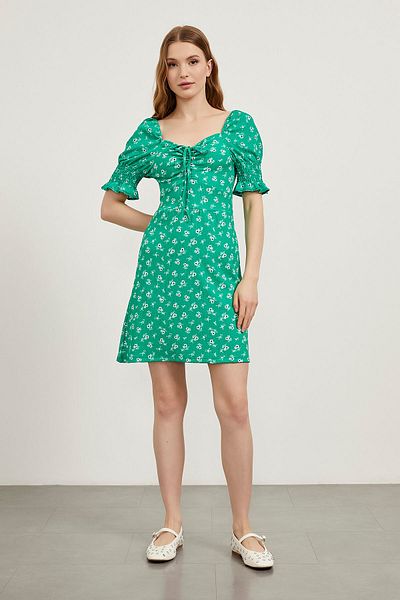 Arma Life Rochie mini verde florală pentru femei de vară